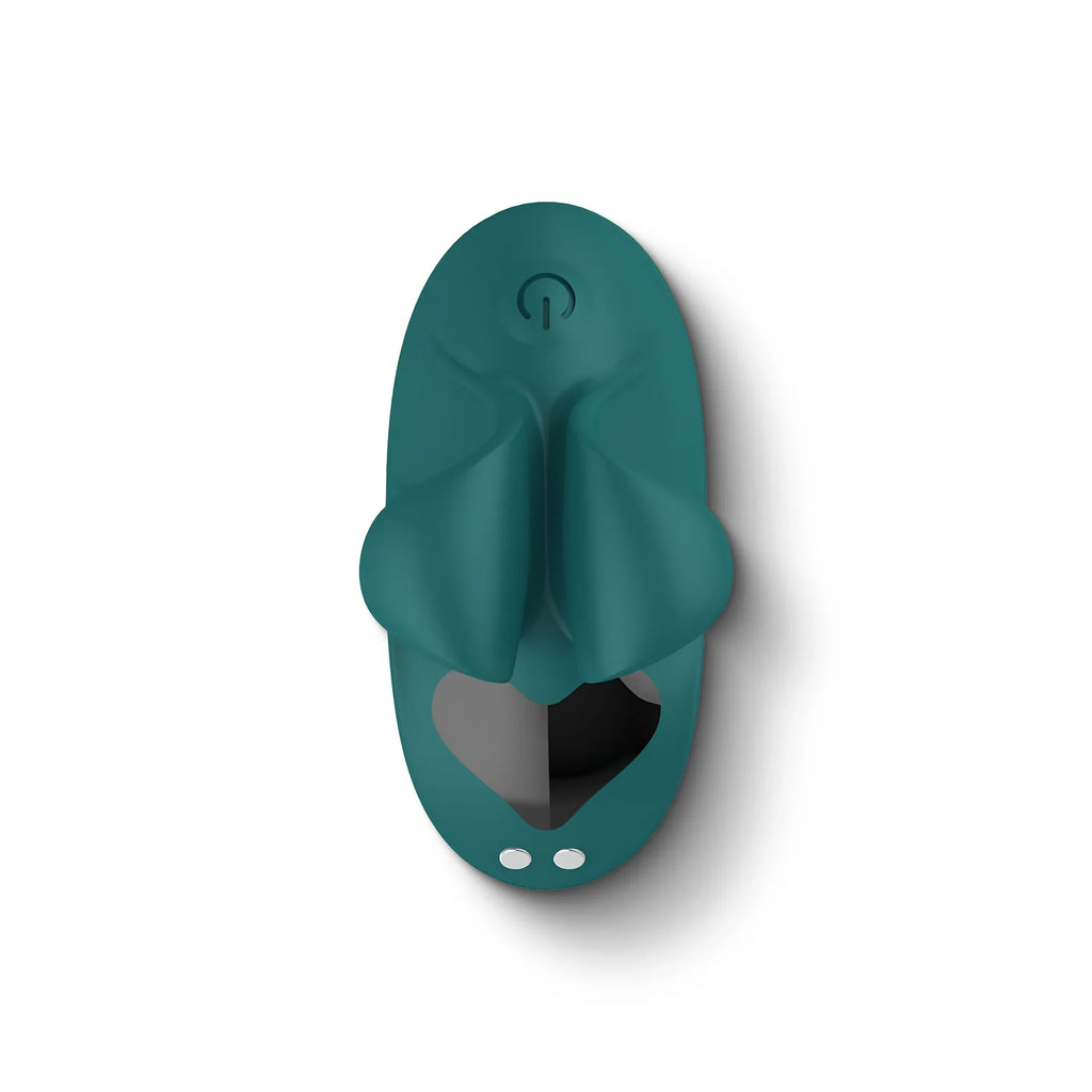 Evolve smart touch wellness massager in teal – discreet, palm-sized relaxation device for women’s self-care.