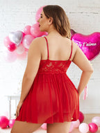 Crimson Bloom Babydoll - Velvotic