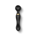 Velvotic Pulse Duo dual-intensity relaxation wand in sleek black with gold accent, designed for full-body comfort and stress relief